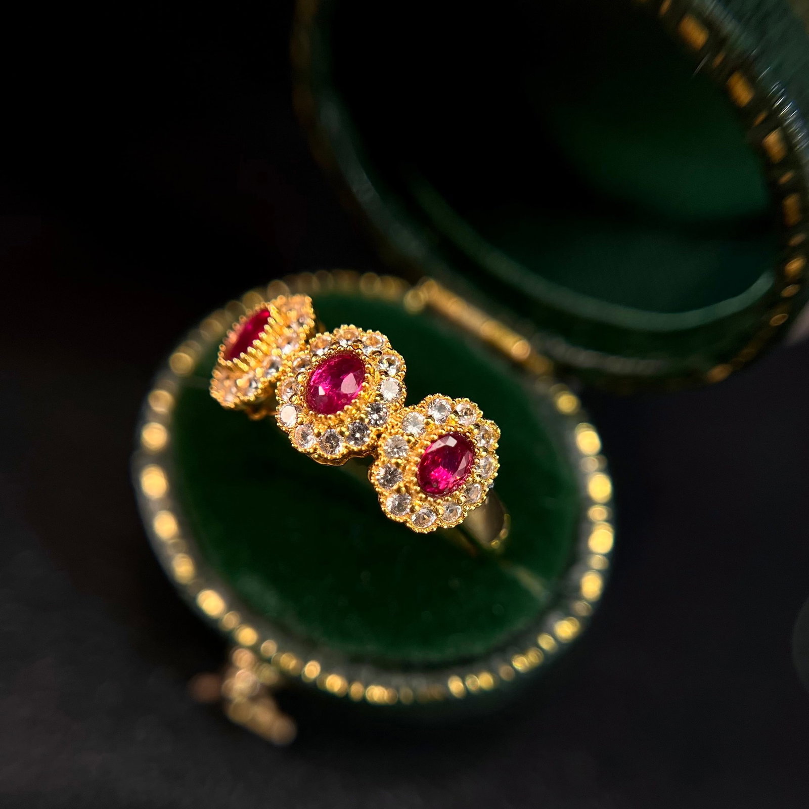 14k Gold 0.90 Ctw Natural Ruby & Sapphire Ring - 5