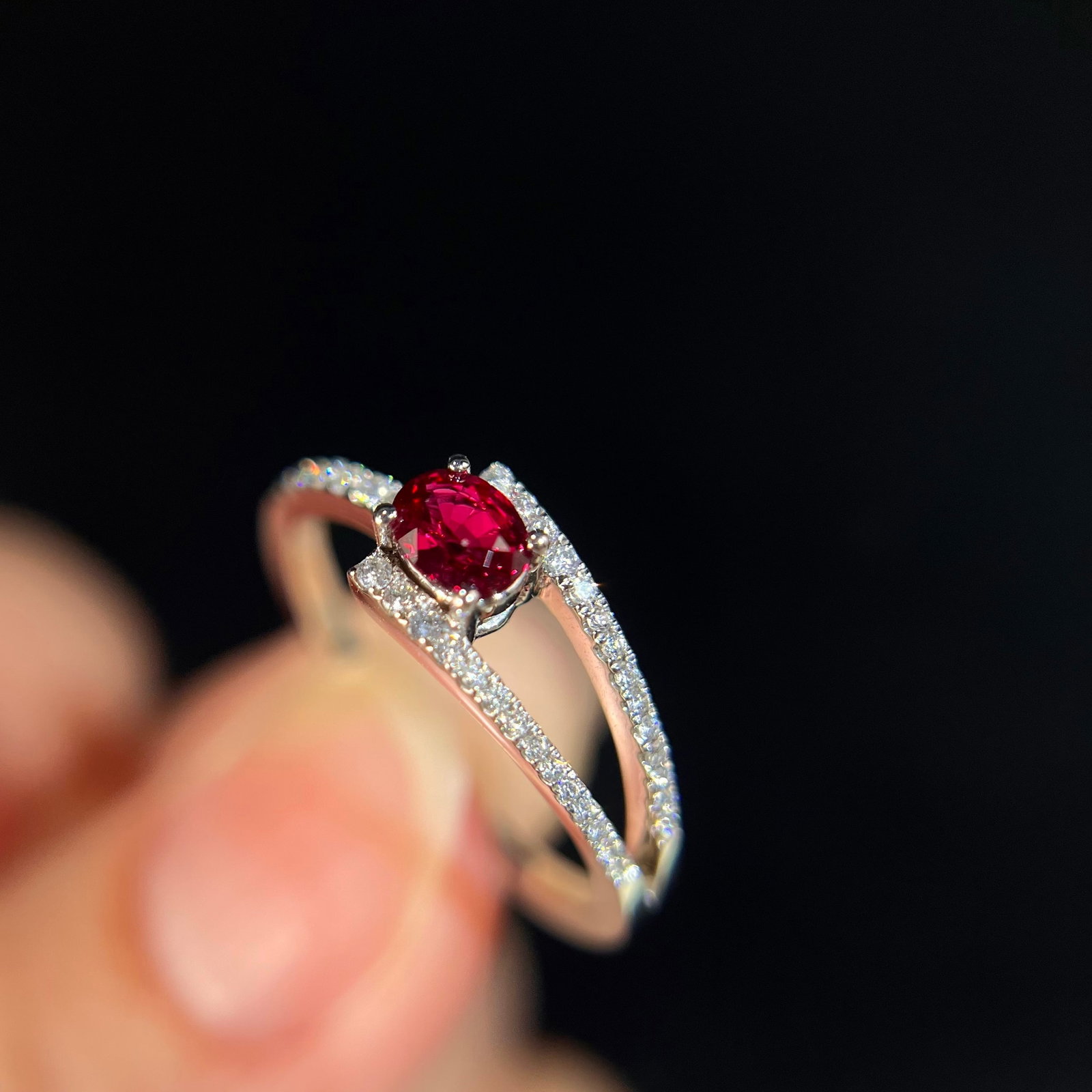 14k Gold 0.51 Ctw Natural Ruby & Diamond Ring - 2