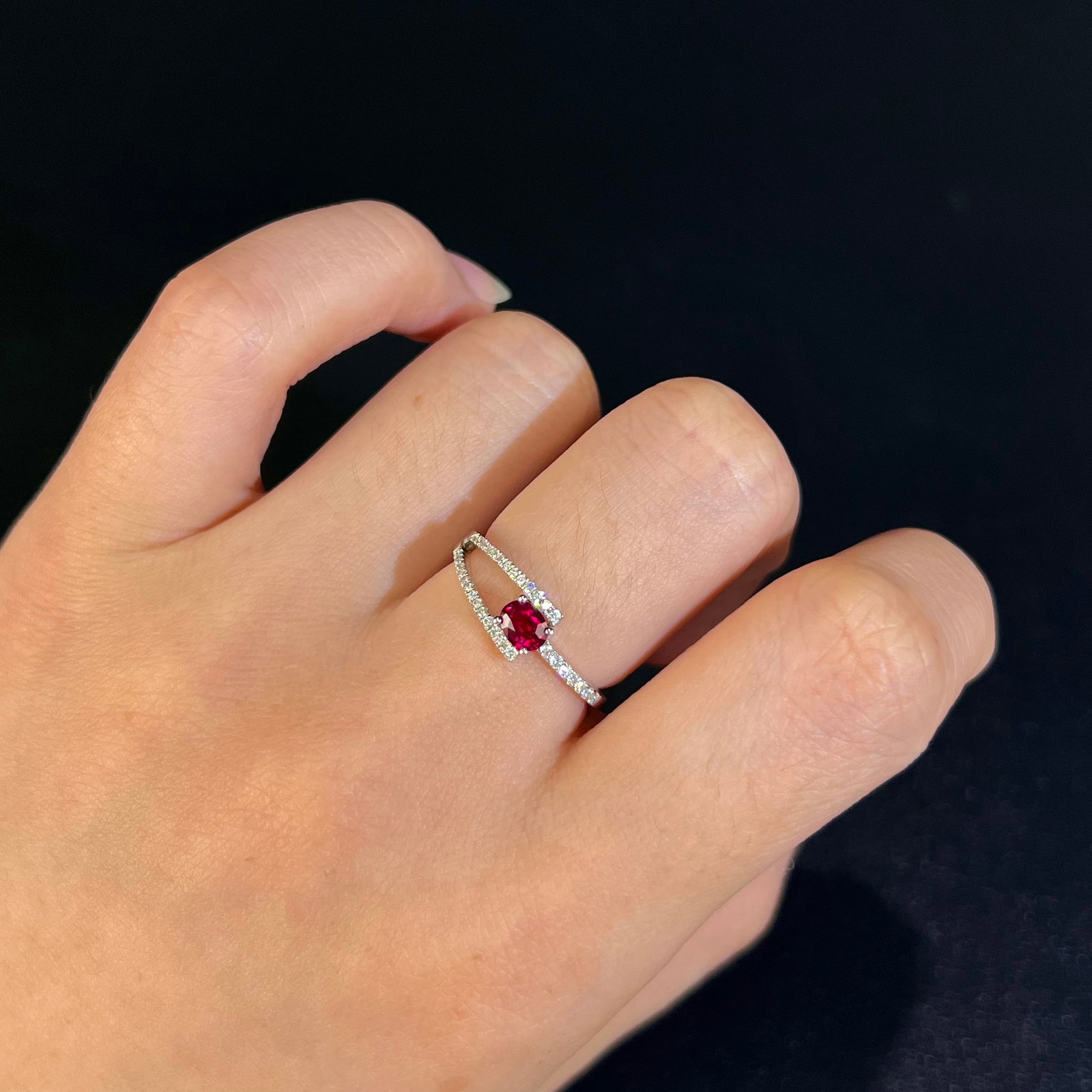 14k Gold 0.51 Ctw Natural Ruby & Diamond Ring - 3