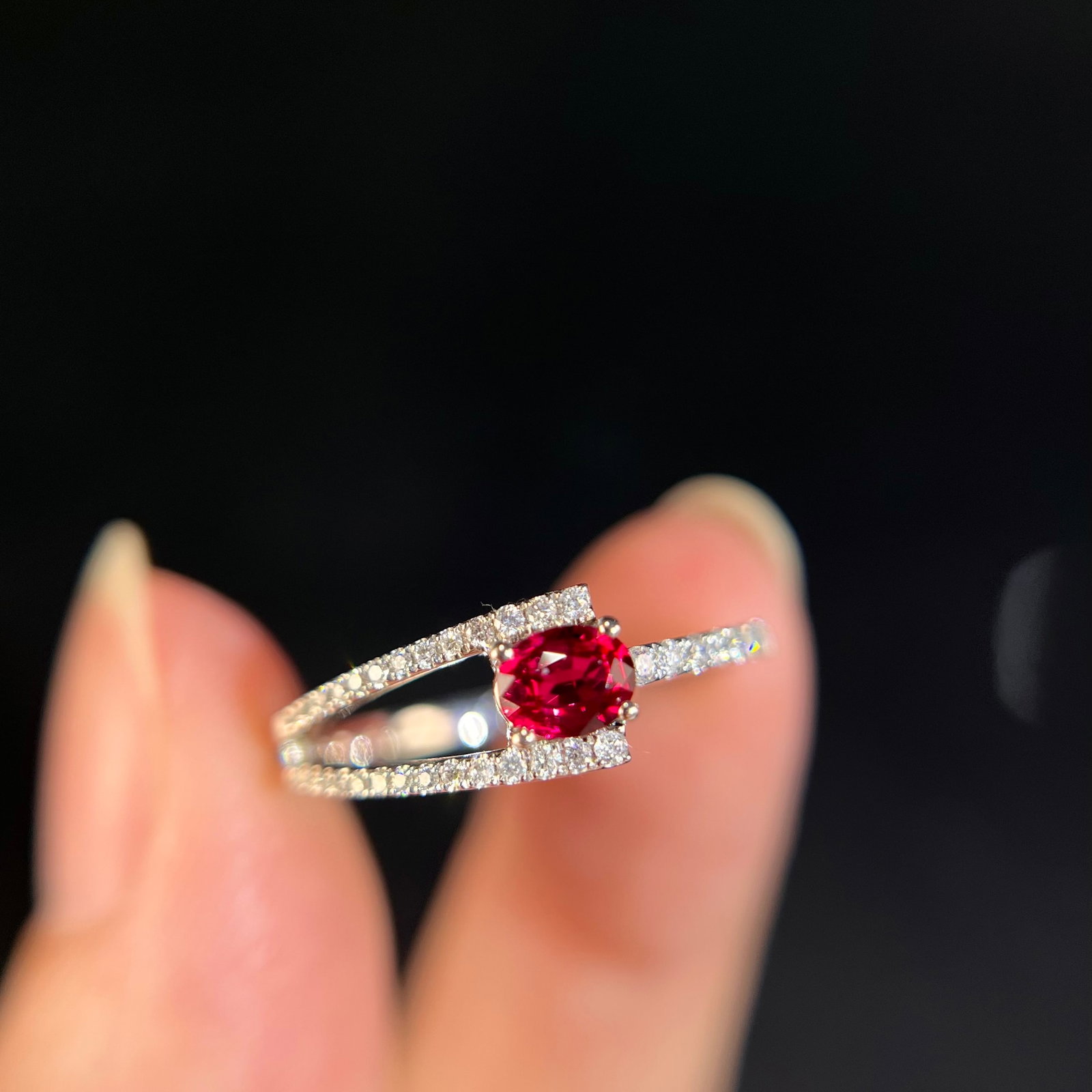 14k Gold 0.51 Ctw Natural Ruby & Diamond Ring - 4