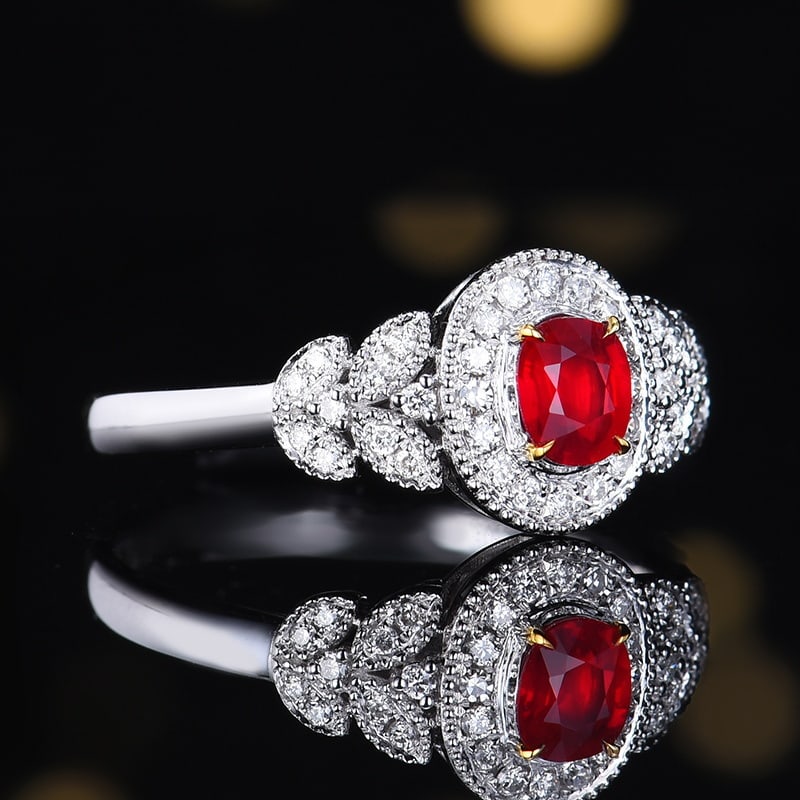14k Gold 0.55 Ctw Natural Ruby & Diamond Ring - 3