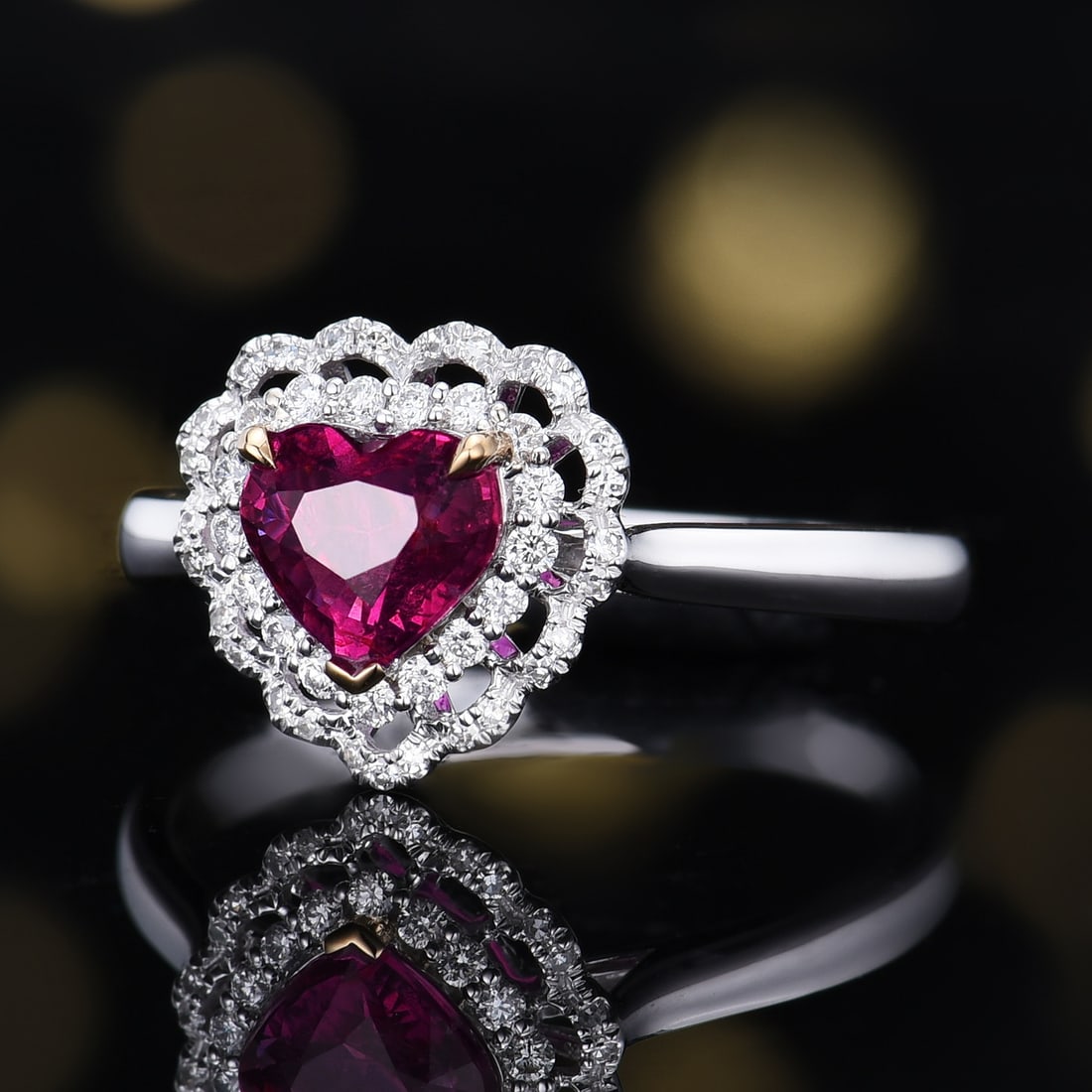 14k Gold 1.20 Ctw Natural Ruby & Diamond Ring - 2