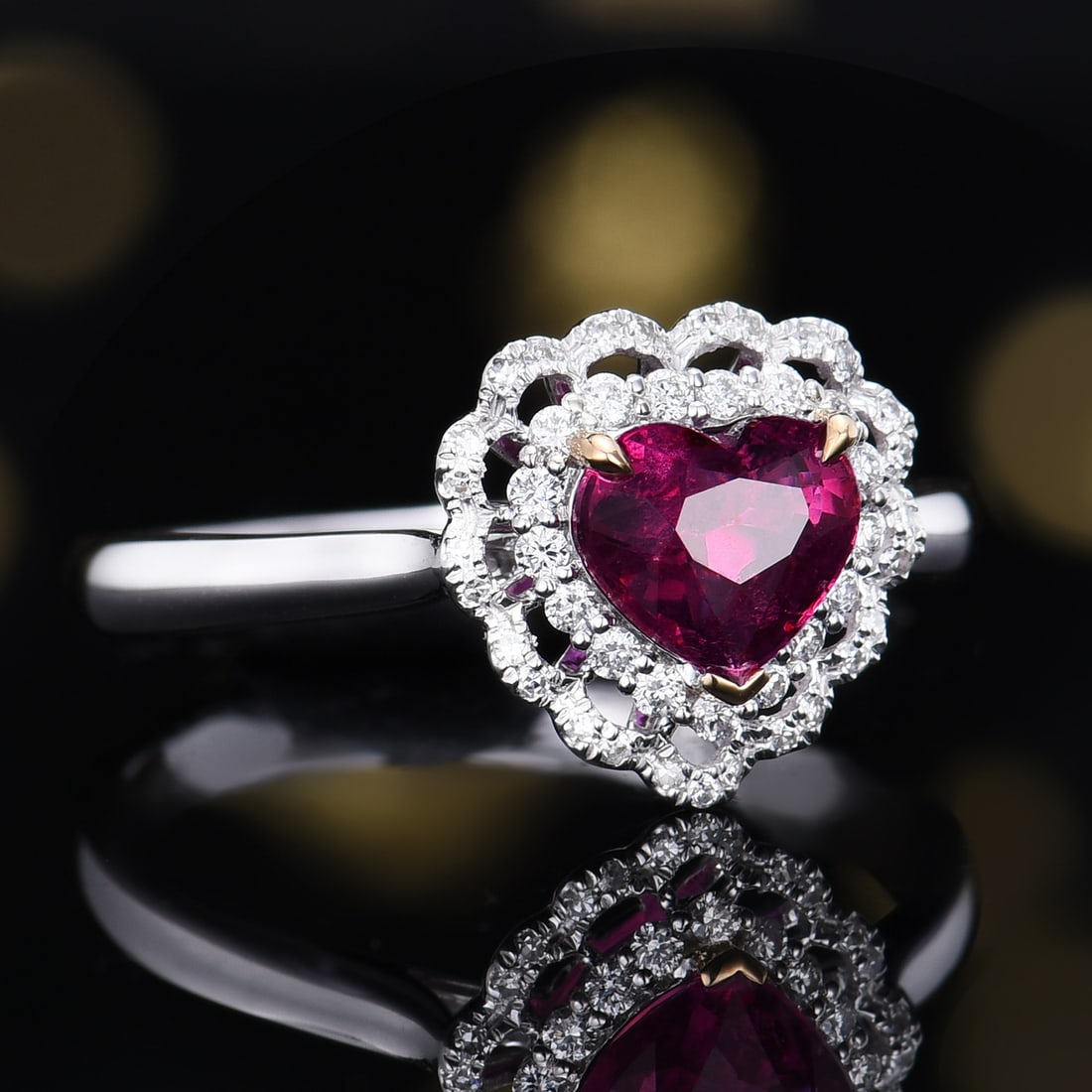 14k Gold 1.20 Ctw Natural Ruby & Diamond Ring - 3