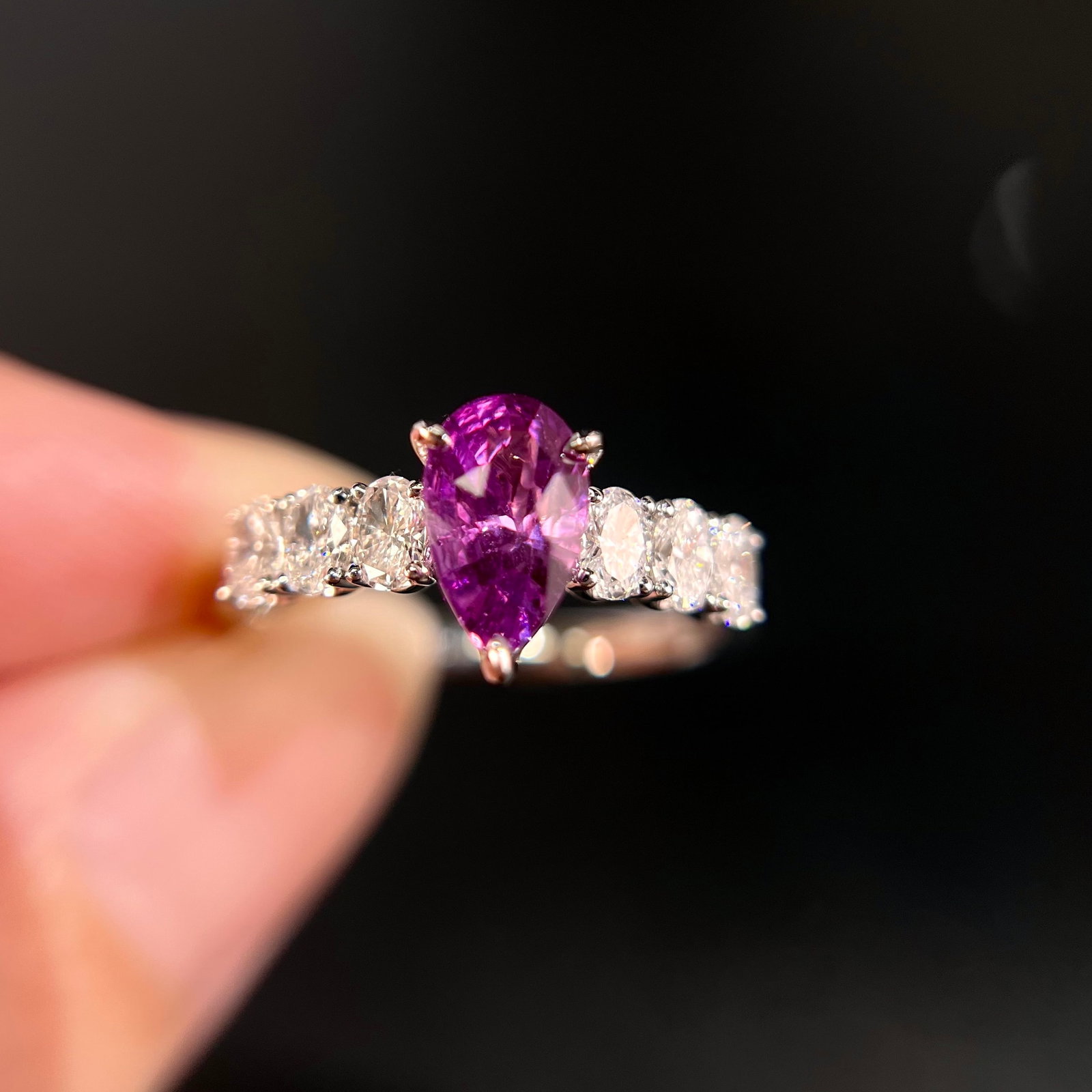 14k Gold 1.10 Ct Natural Sapphire & Diamond Ring - 4