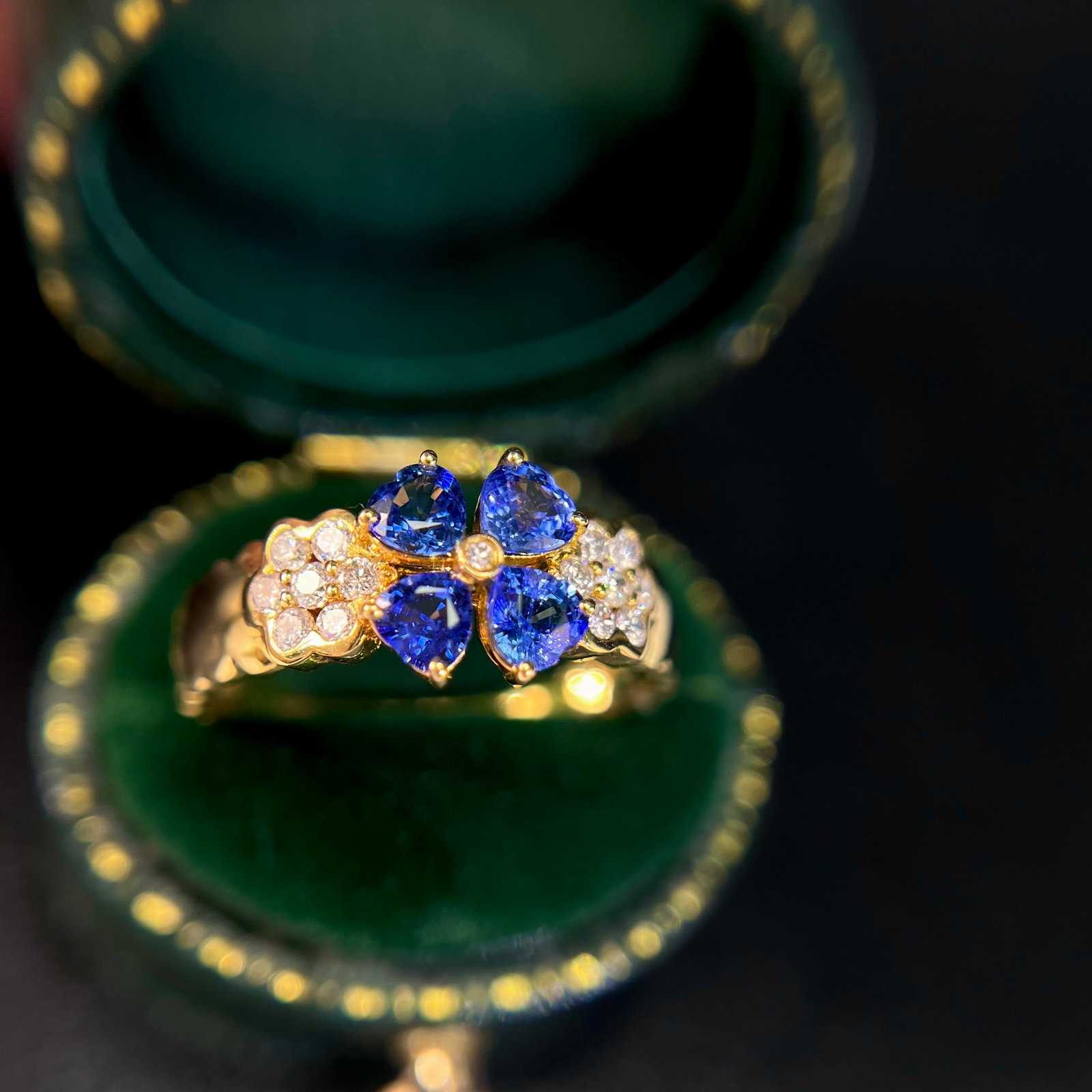 14k Gold 2.25 Ctw Natural Sapphire & Diamond Ring - 2