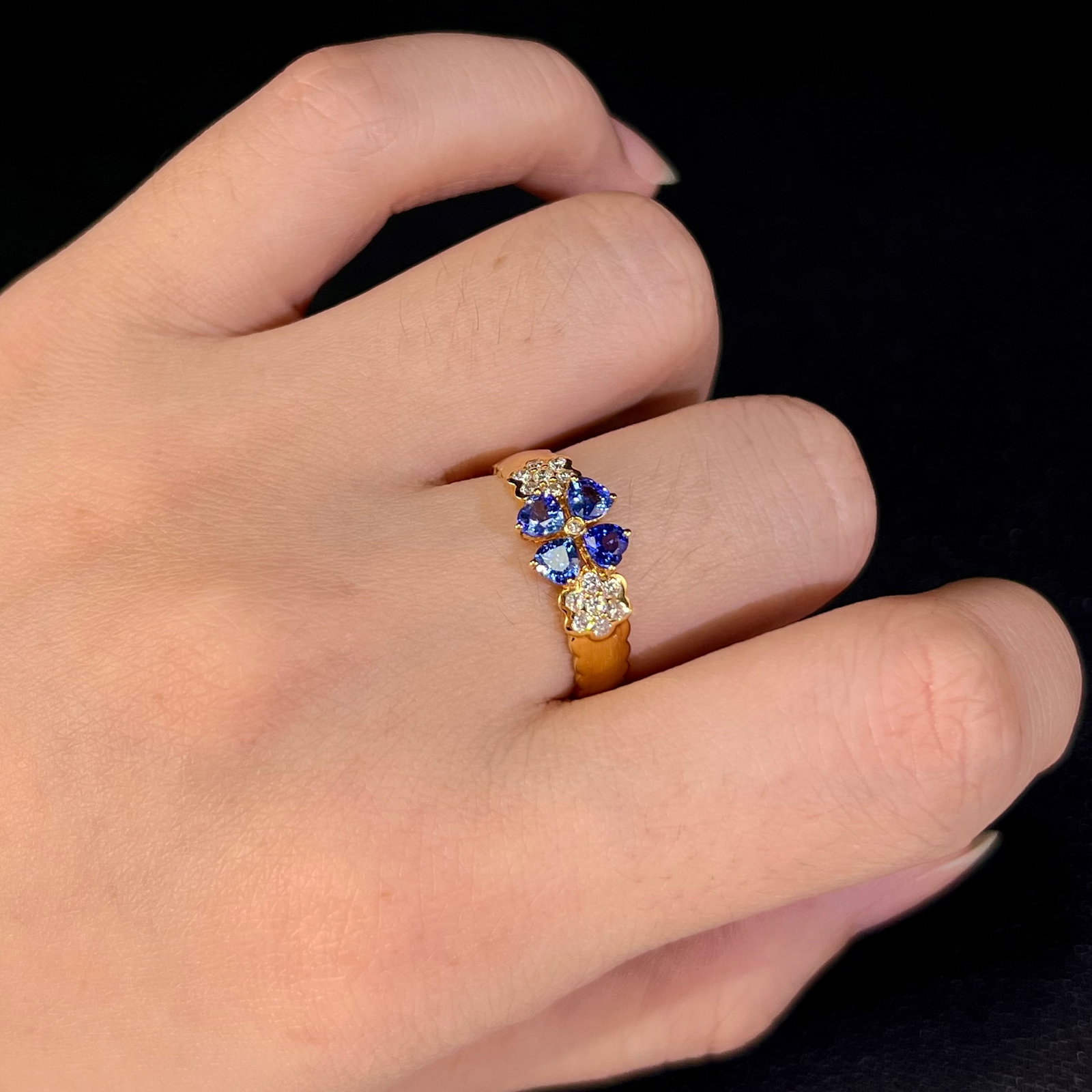 14k Gold 2.25 Ctw Natural Sapphire & Diamond Ring - 3