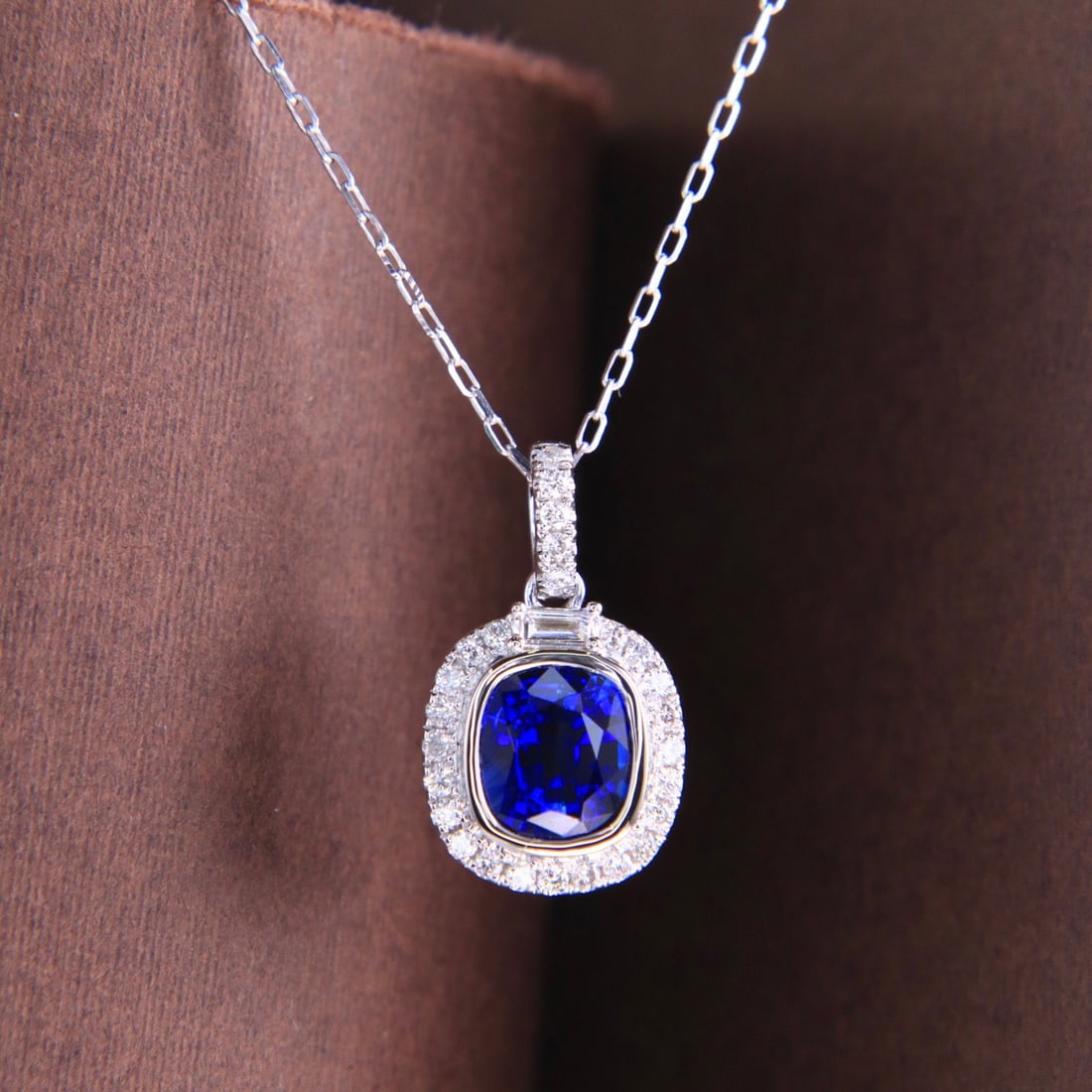 14k Gold 1.22 Ctw Natural Sapphire & Diamond Necklace - 5