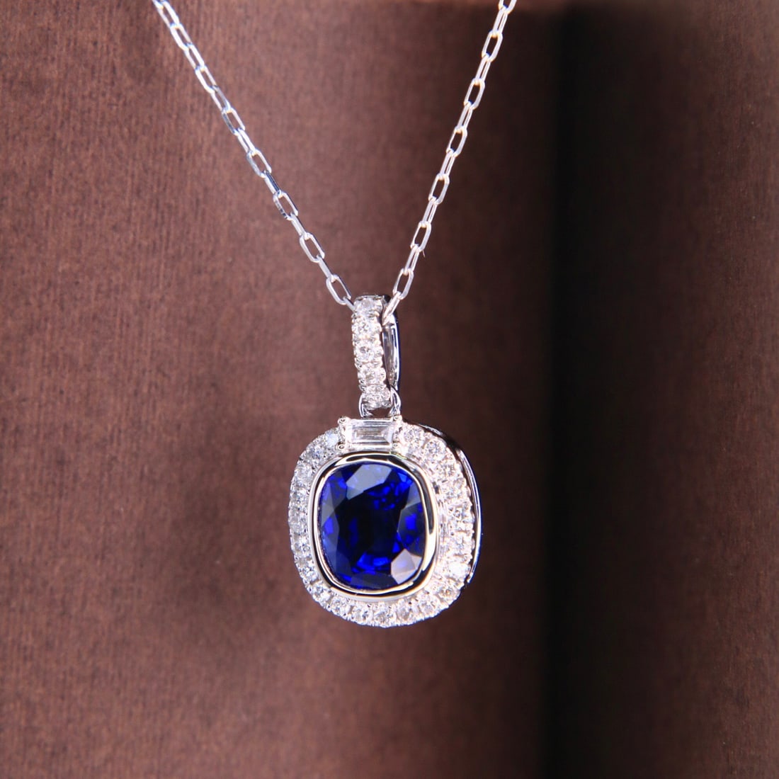 14k Gold 1.22 Ctw Natural Sapphire & Diamond Necklace - 6