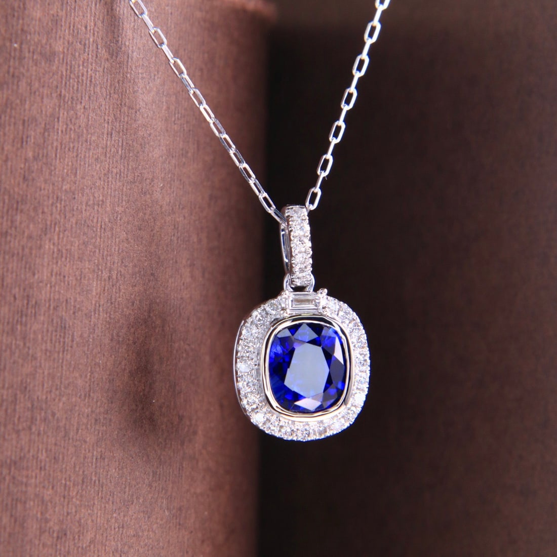 14k Gold 1.22 Ctw Natural Sapphire & Diamond Necklace - 7