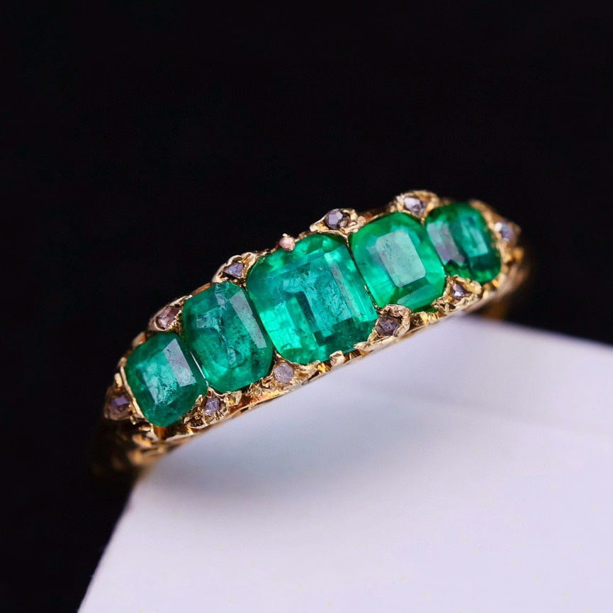 14k Gold 1.20 Ct Natural Emerald Ring - 2