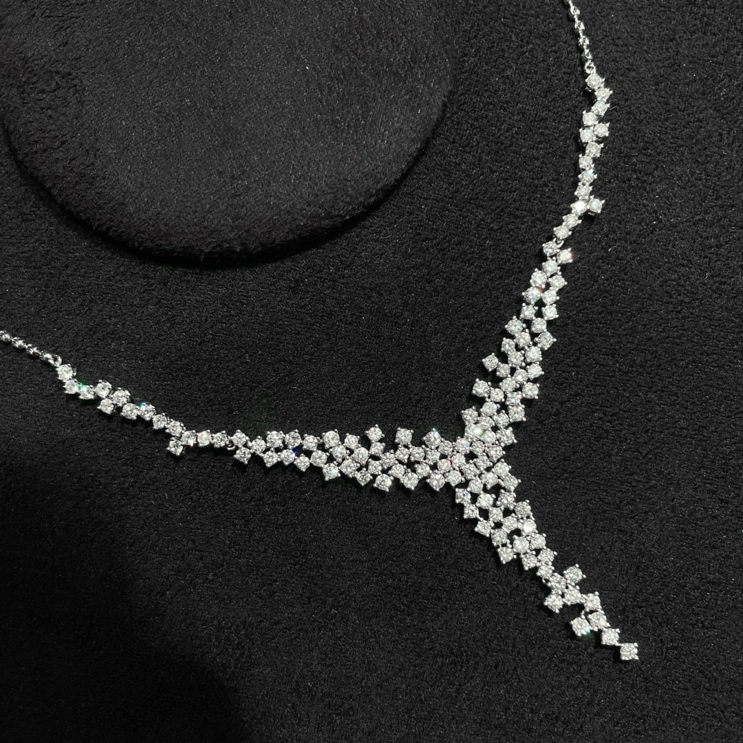 14k Gold 3.34 Ct Natural H Diamond Necklace - 6
