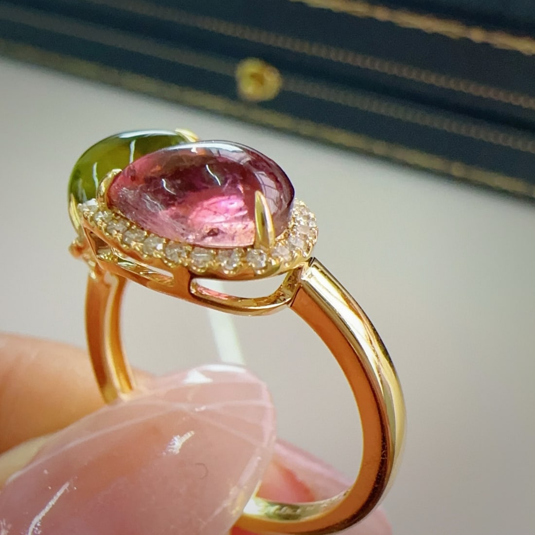 14k Gold 2.50 Ctw Natural Tourmaline & Tourmaline Ring - 2