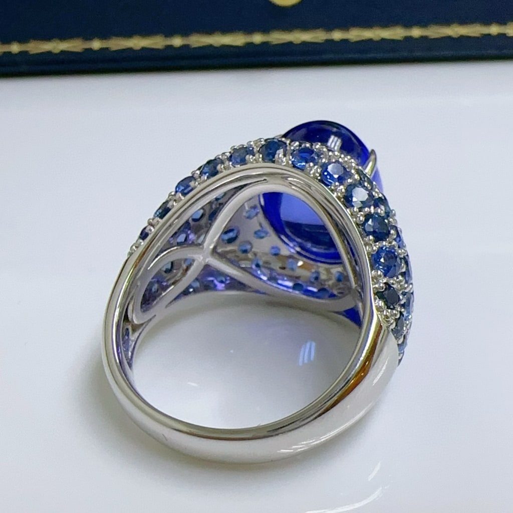 14k Gold 13.99 Ctw Natural Sapphire & Diamond Ring - 3