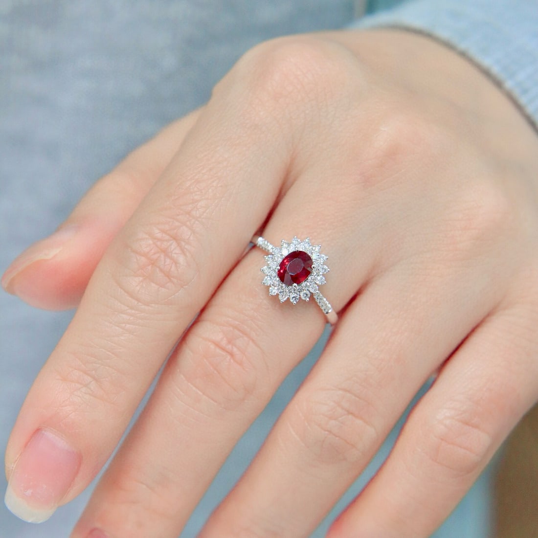 14k Gold 1.30 Ctw Natural Ruby & Diamond Ring - 5