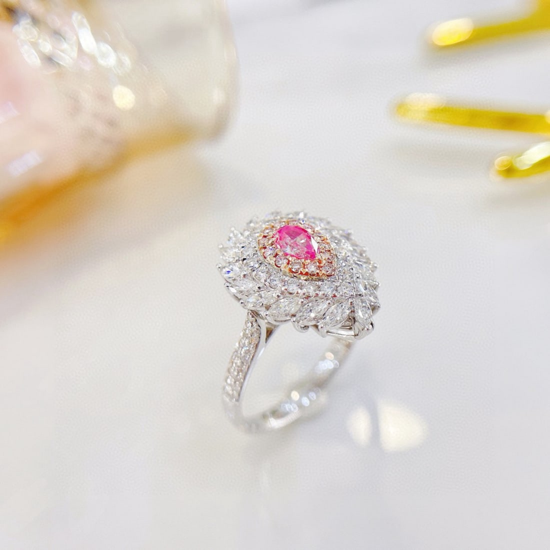 14k Gold 1.39 Ctw Natural Pink Diamond & Diamond Ring - 3
