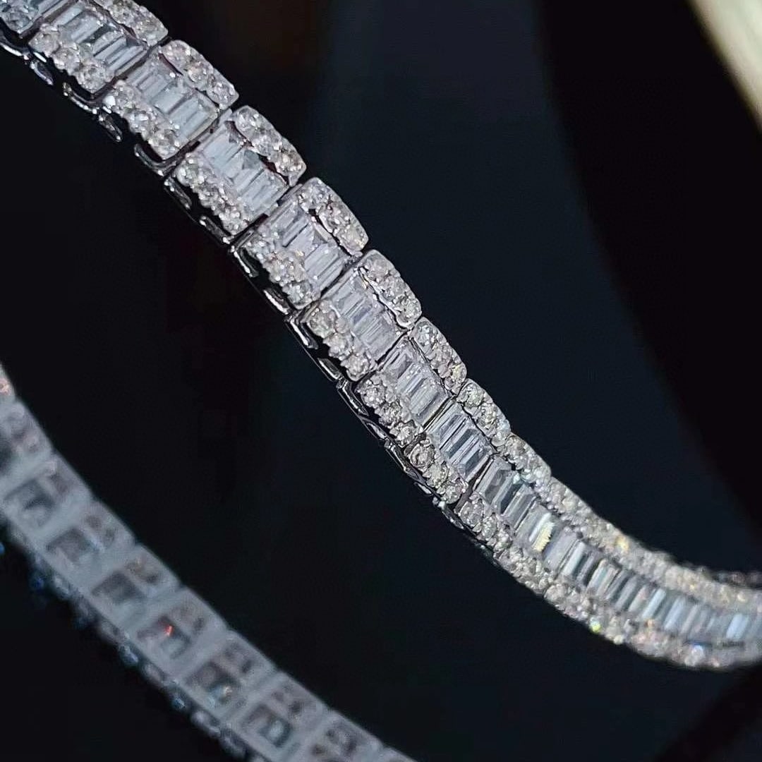 14k Gold 3.65 Ct Natural H Diamond Bracelet - 2