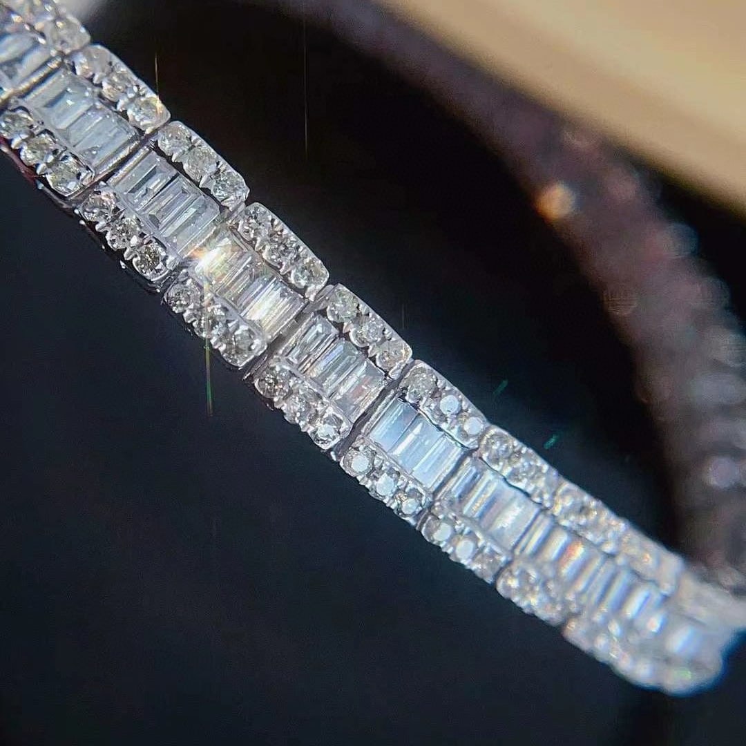 14k Gold 3.65 Ct Natural H Diamond Bracelet - 4