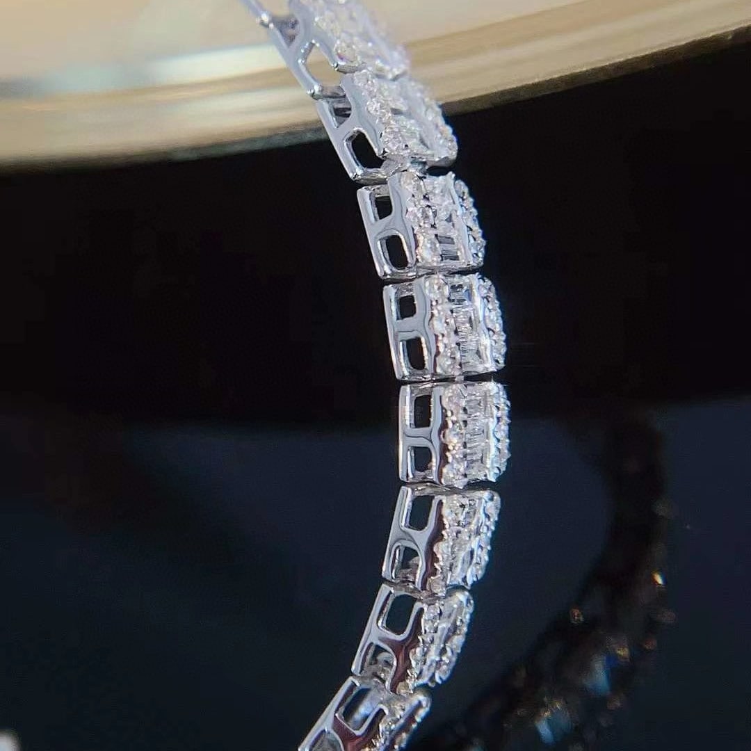 14k Gold 3.65 Ct Natural H Diamond Bracelet - 5