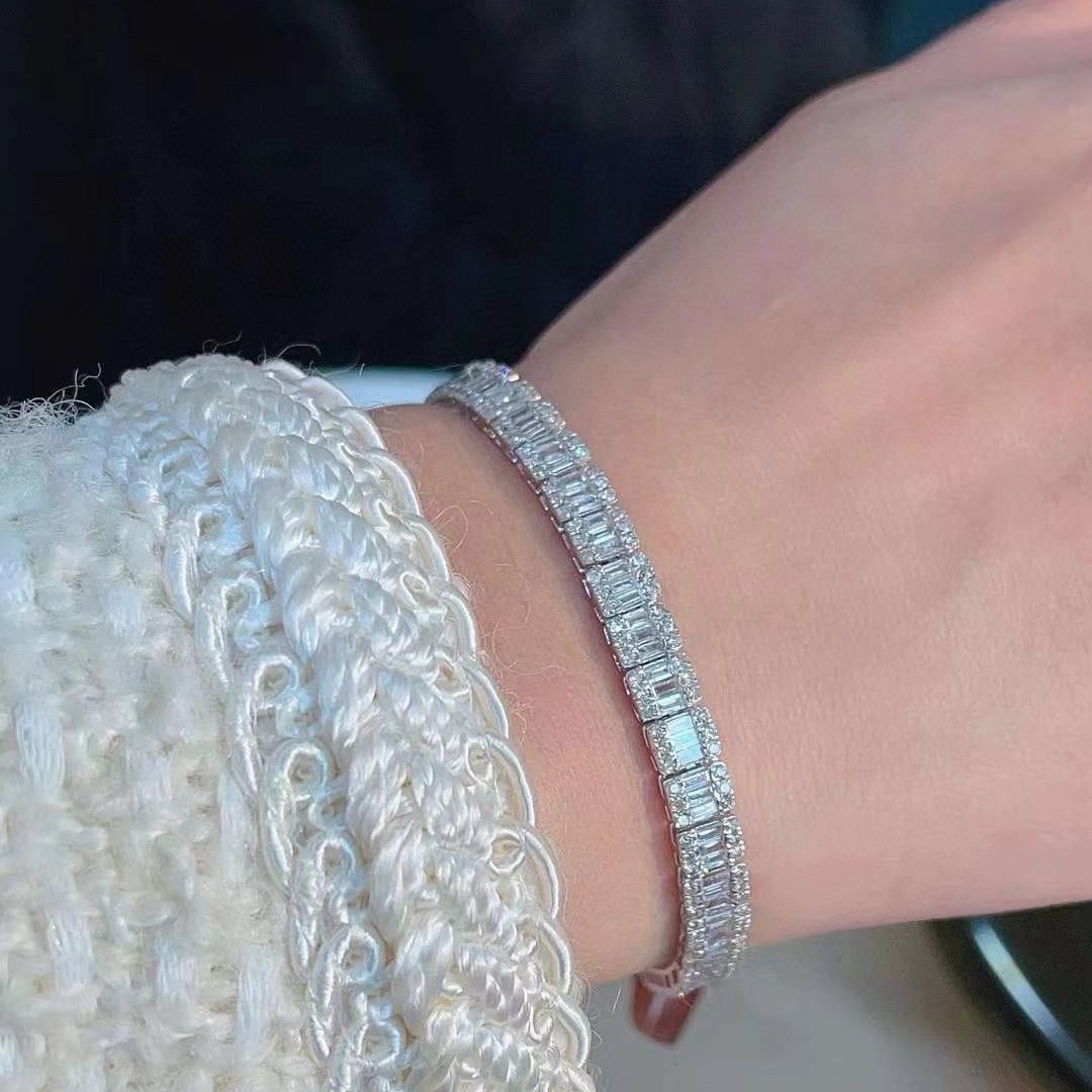14k Gold 3.65 Ct Natural H Diamond Bracelet - 6