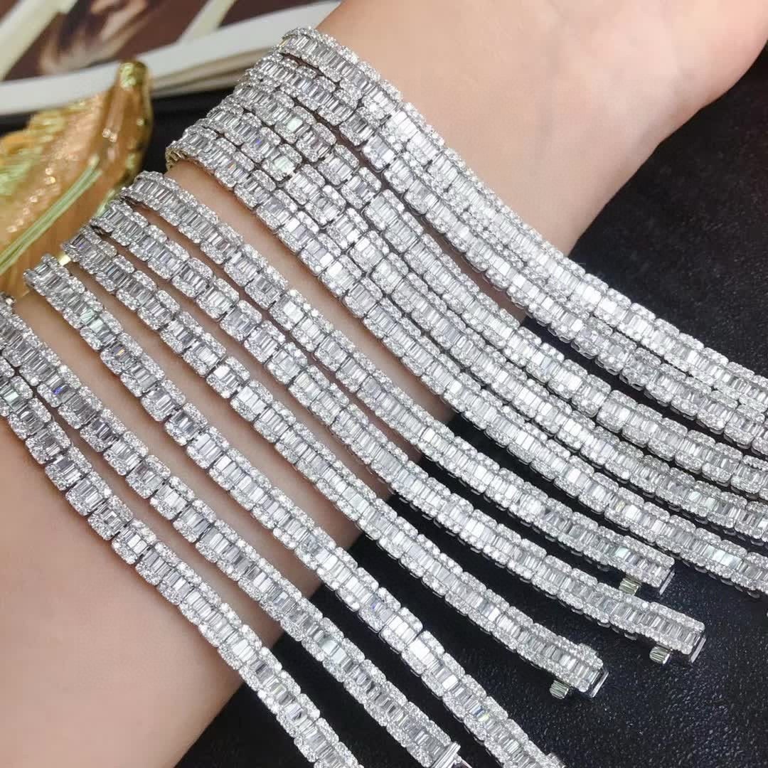 14k Gold 3.65 Ct Natural H Diamond Bracelet - 9