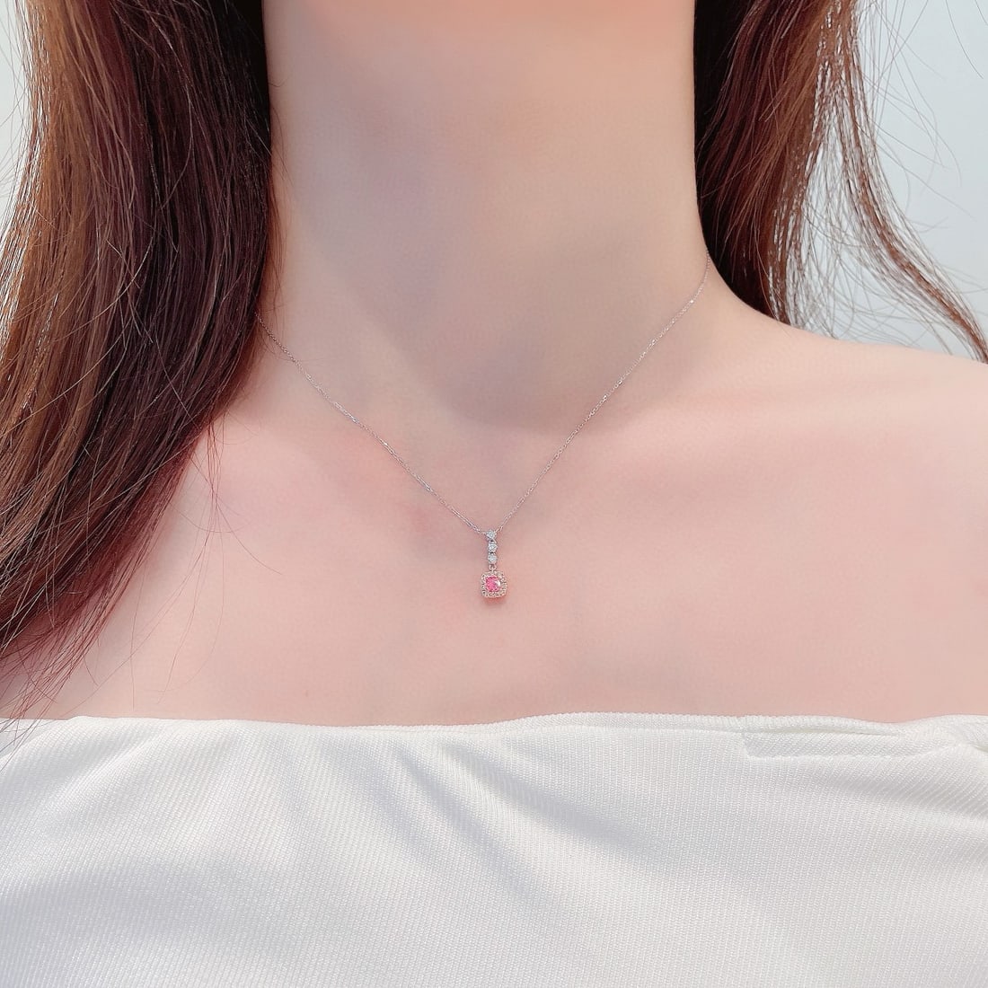 14k Gold 0.31 Ctw Natural Pink Diamond & Diamond Pendant( Without Chain ) - 2