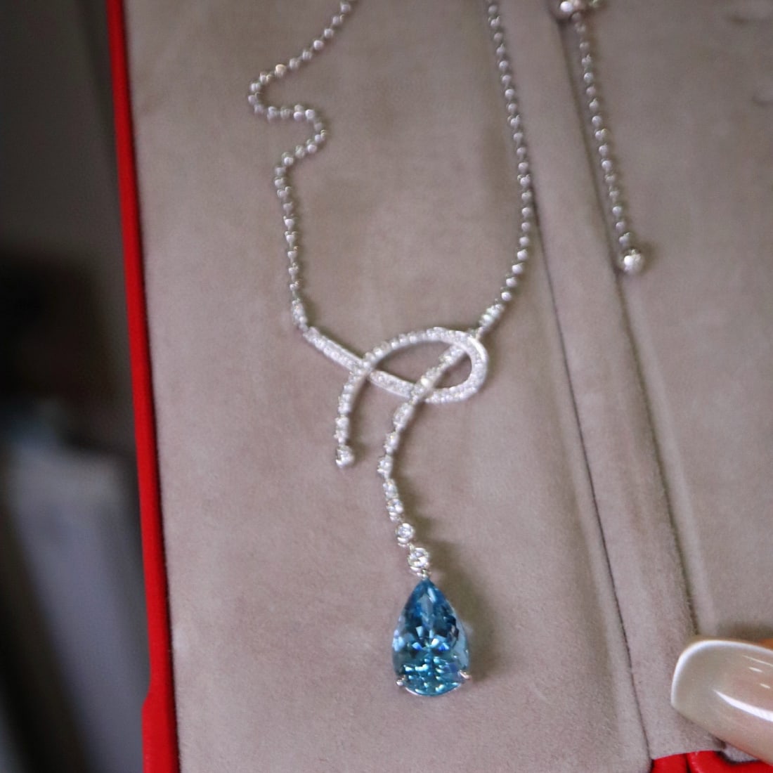 14k Gold 4.25 Ctw Natural Aquamarine & Diamond Pendant( Without Chain ) - 4