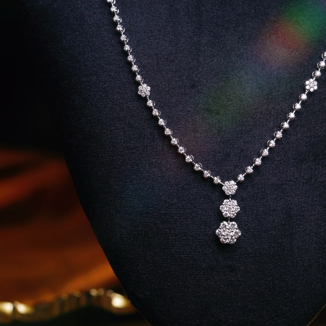 14k Gold 2.8 Ct Natural H Diamond Necklace - 4