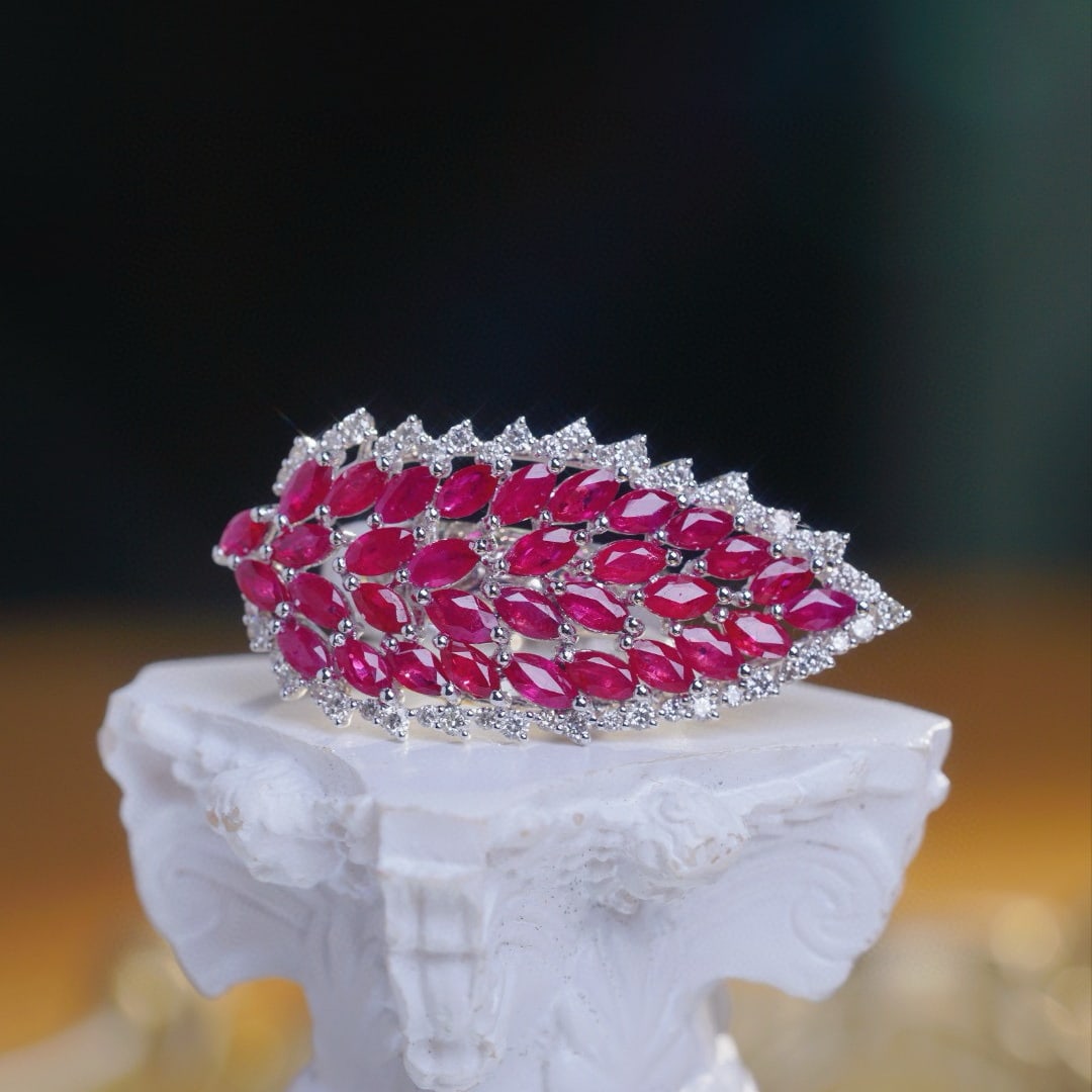 14k Gold 5.05 Ctw Natural Ruby & Diamond Ring - 3
