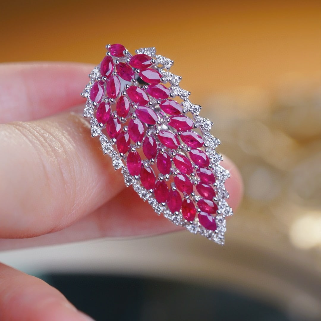 14k Gold 5.05 Ctw Natural Ruby & Diamond Ring - 6