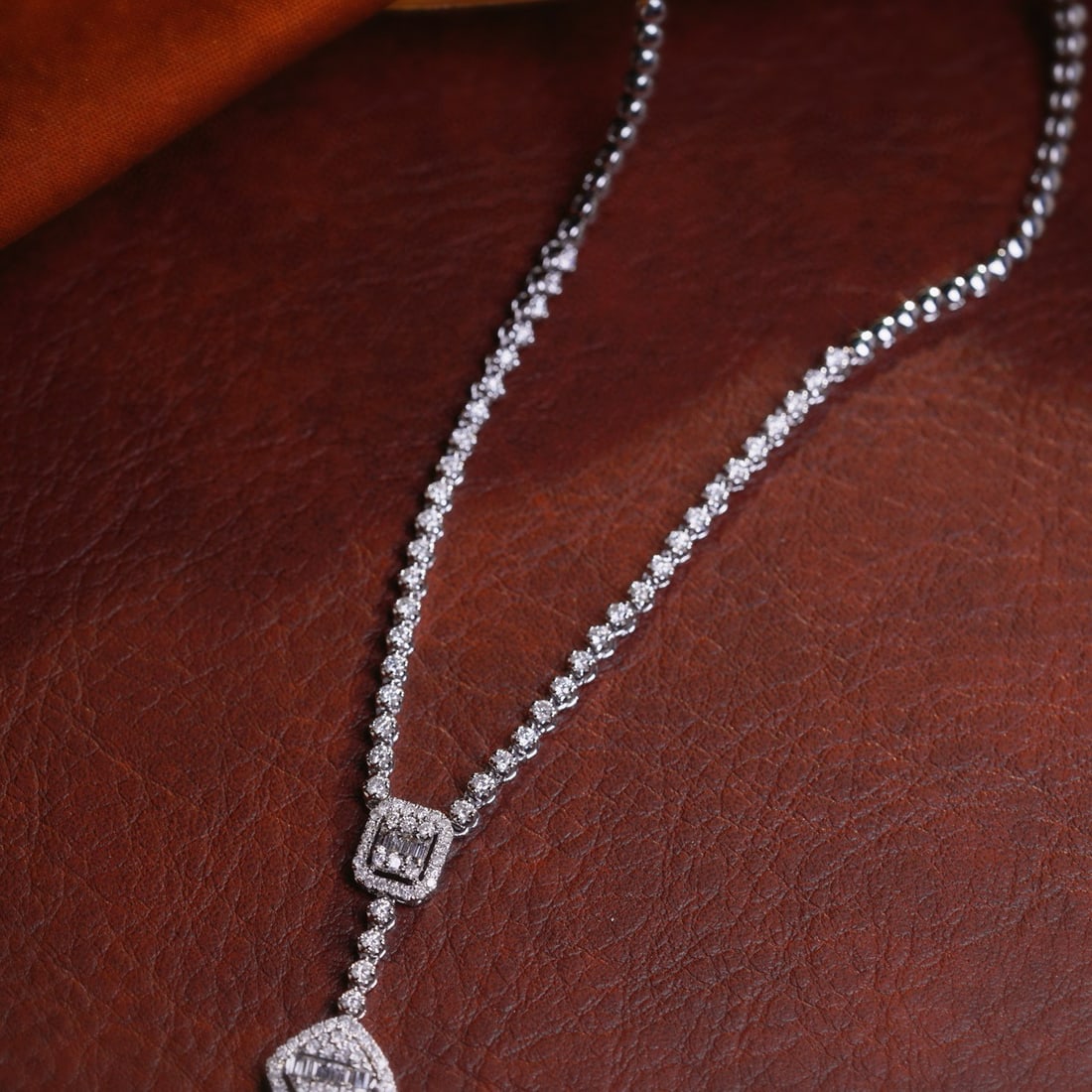 14k Gold 1.7 Ct Natural H Diamond Necklace - 3