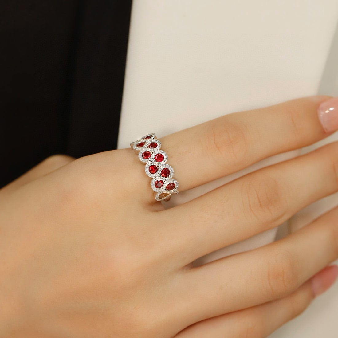 14k Gold 1.16 Ctw Natural Ruby & Diamond Ring - 4
