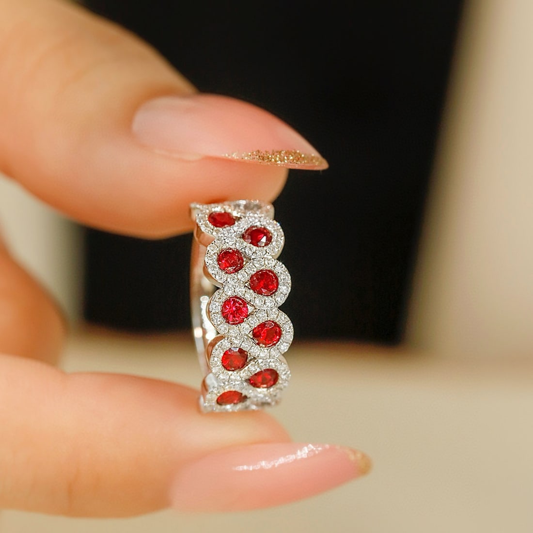 14k Gold 1.16 Ctw Natural Ruby & Diamond Ring - 5