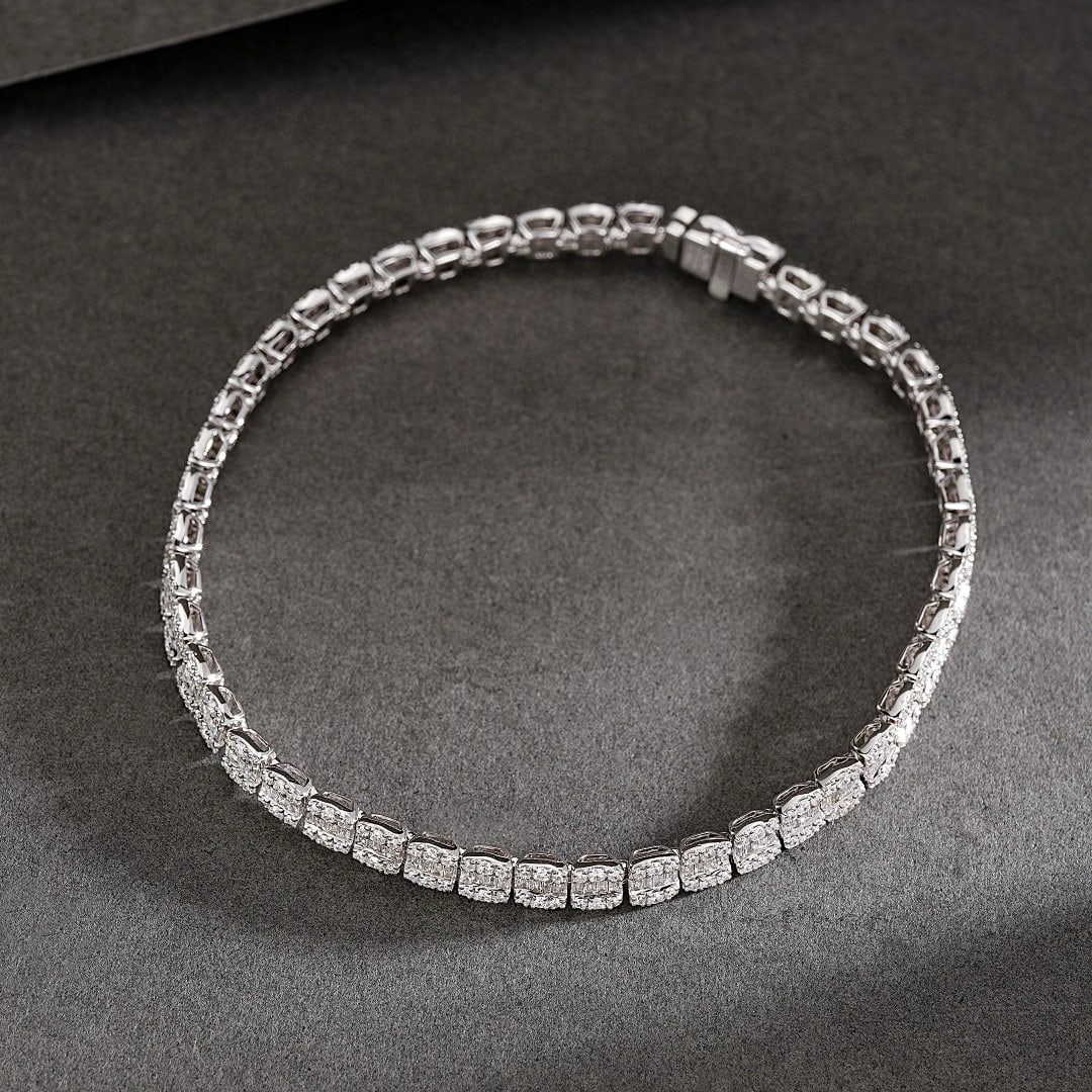 14k Gold 2.32 Ctw Natural H Diamond Bracelet - 3