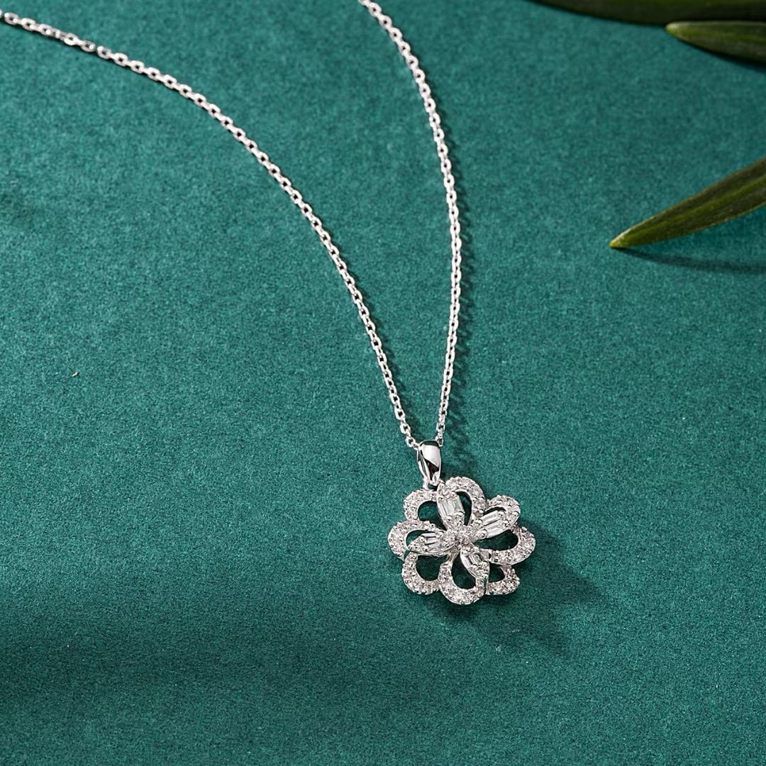 14k Gold 0.24 Ctw Natural H Diamond Pendant( Without Chain ) - 2
