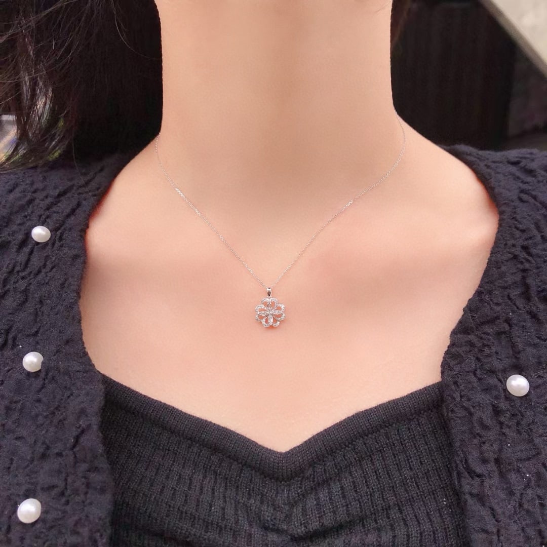14k Gold 0.24 Ctw Natural H Diamond Pendant( Without Chain ) - 4