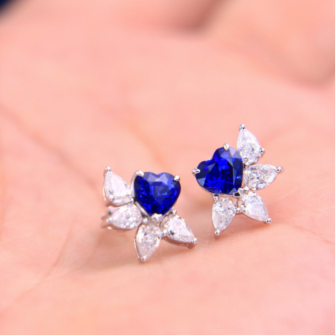 14k Gold 2.48 Ctw Natural Sapphire & Diamond Earrings - 4