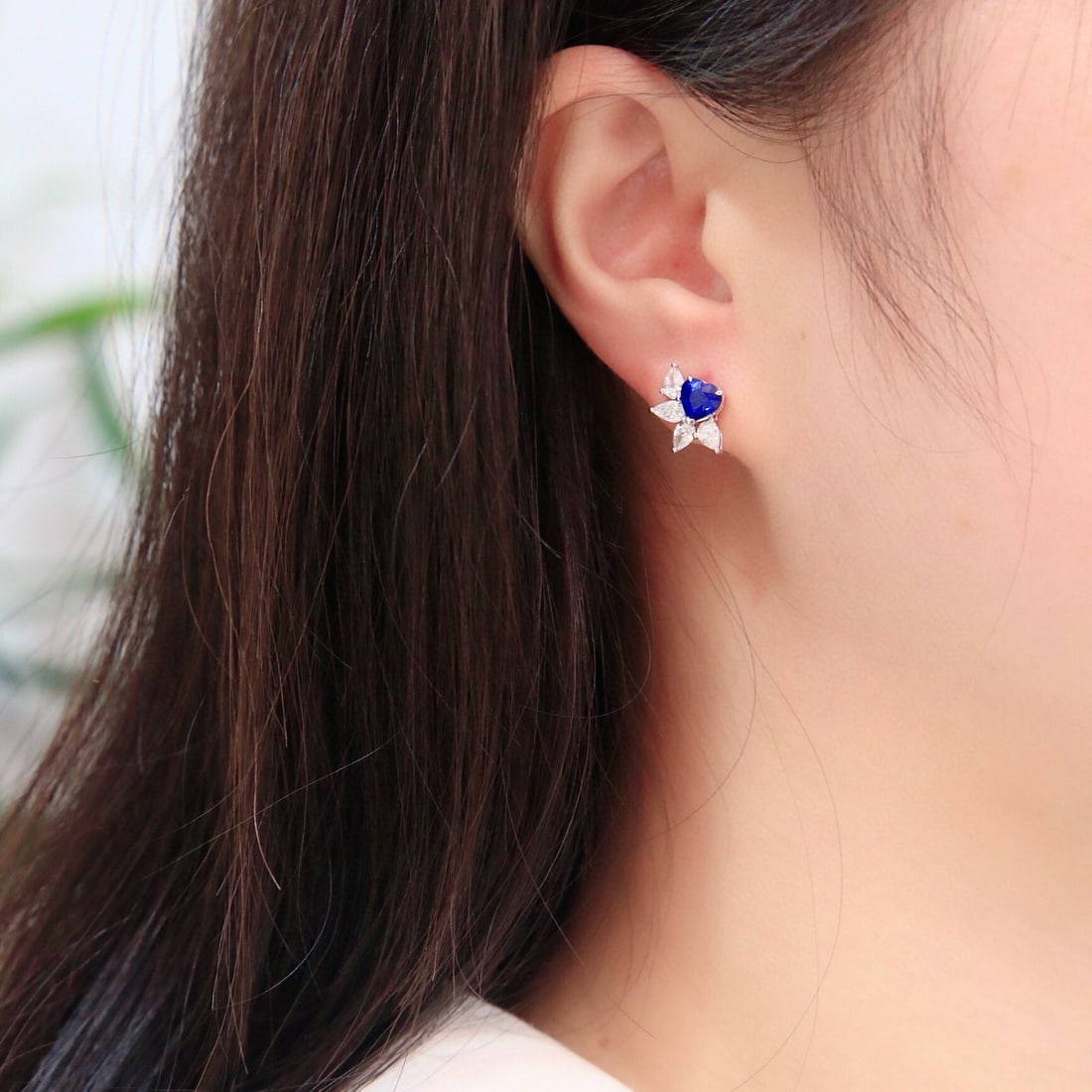 14k Gold 2.48 Ctw Natural Sapphire & Diamond Earrings - 6