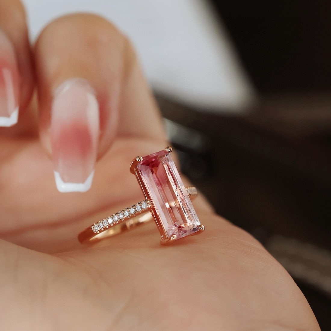 14k Gold 2.82 Ctw Natural Tourmaline & Diamond Ring - 4