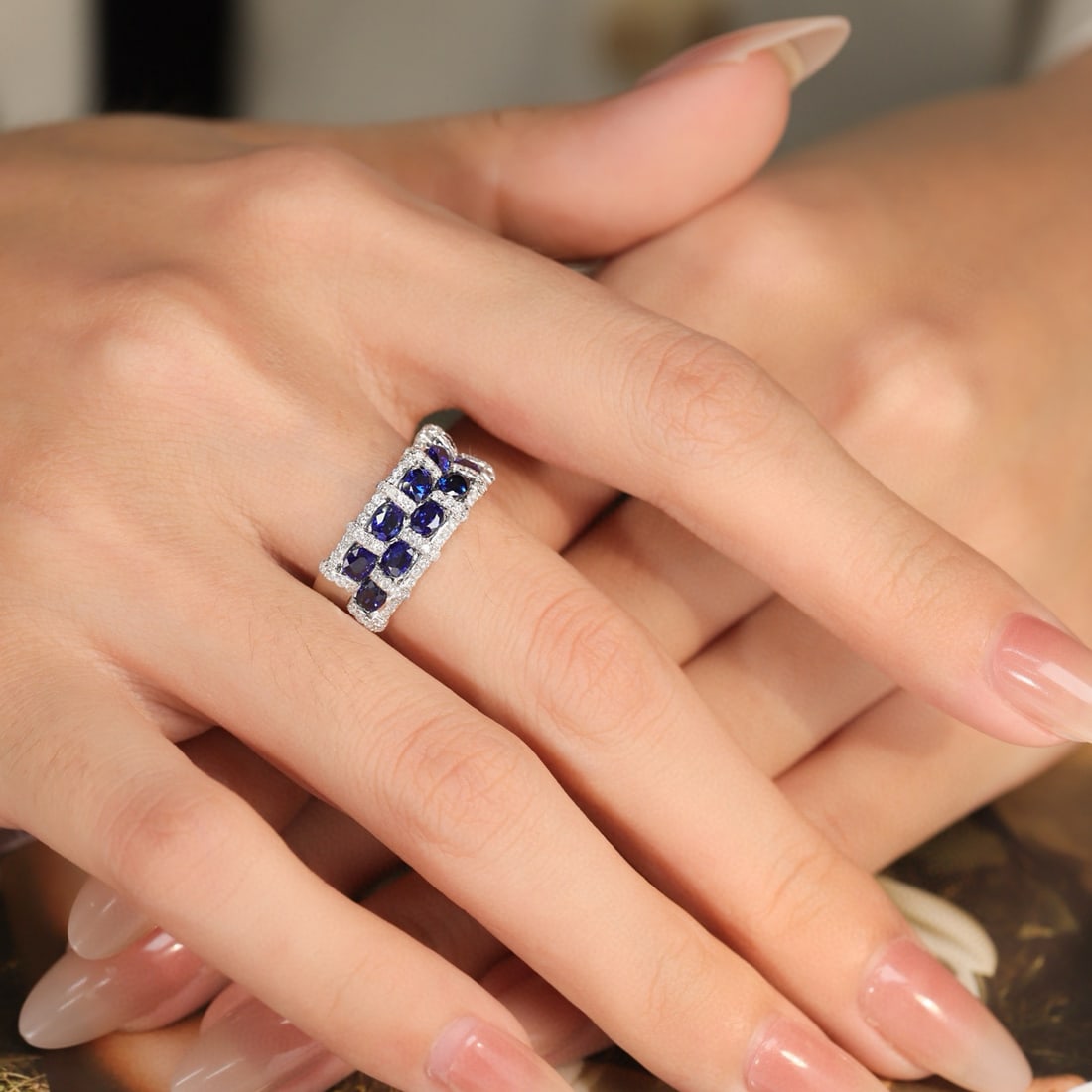 14k Gold 2.42 Ctw Natural Sapphire & Diamond Ring - 2