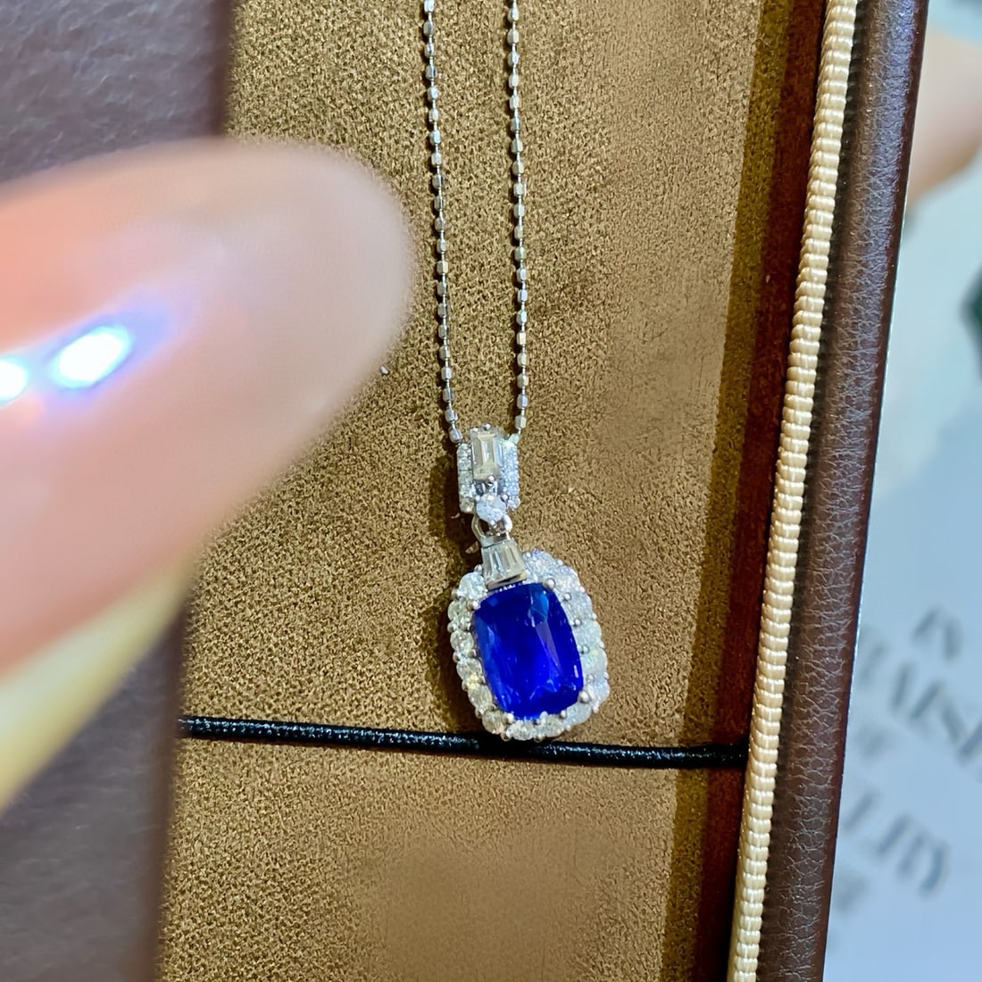 14k Gold 2.01 Ctw Natural Sapphire & Diamond Pendant( Without Chain ) - 2