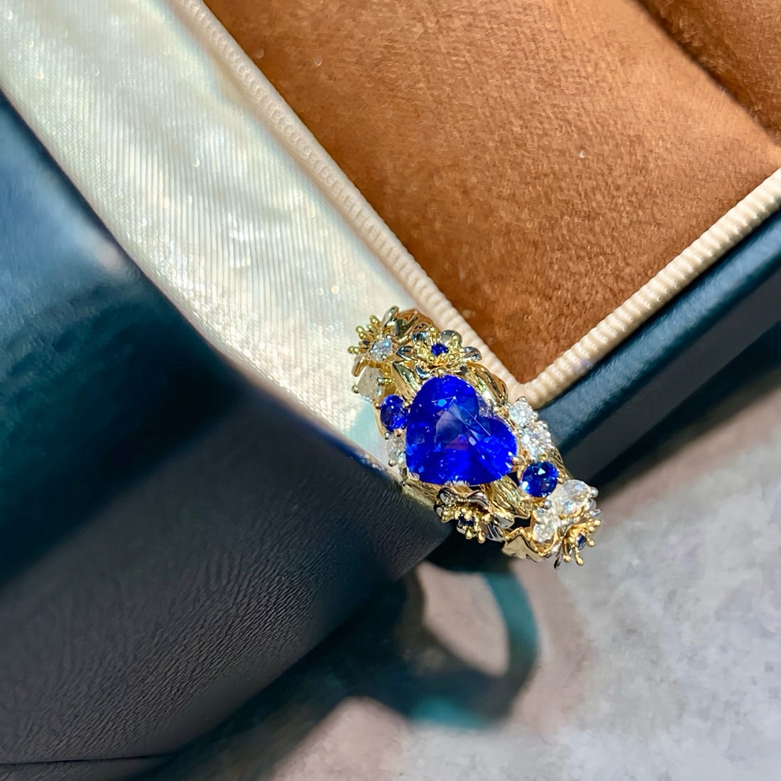 14k Gold 1.72 Ctw Natural Sapphire & Sapphire Ring - 7