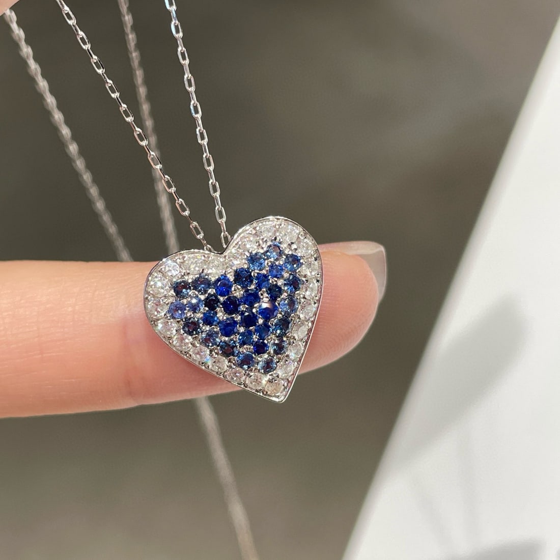 14k Gold 0.65 Ct Natural Sapphire & Diamond Pendant( Without Chain ) - 4