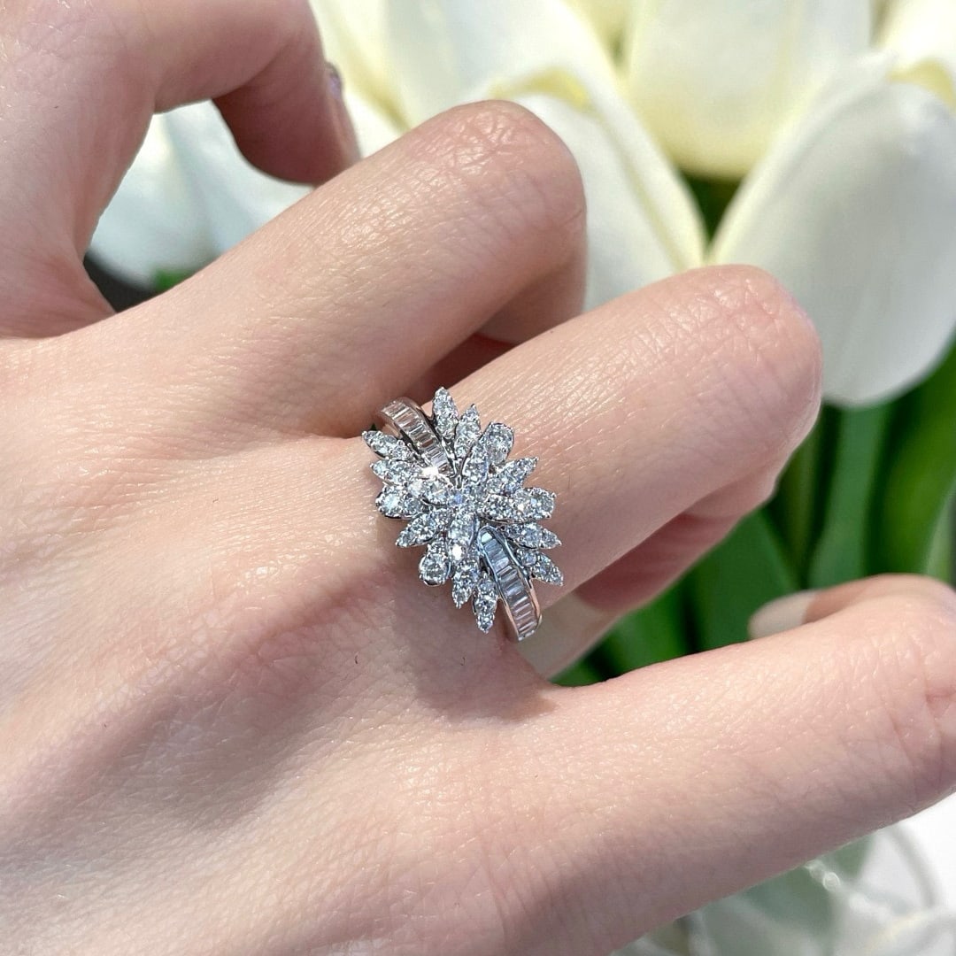 14k Gold 0.60 Ct Natural H Diamond Ring - 2