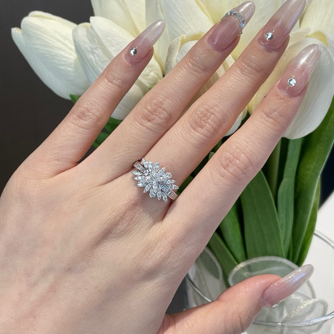 14k Gold 0.60 Ct Natural H Diamond Ring - 3