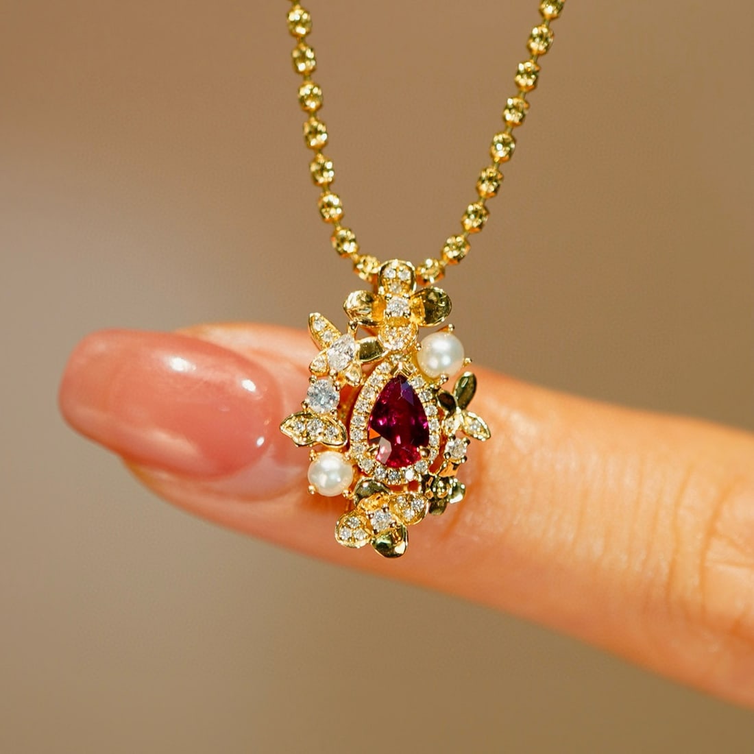 14k Gold 0.45 Ct Natural Ruby & Diamond Pendant( Without Chain ): Ref:230989170 // gold content:14k gold // main gemstone:ruby // shape:pear // carat weight:0. 45ct // color:red // treatment:natural // cut grade:g // // adjacent gemstone 2 : diamond // shape:round