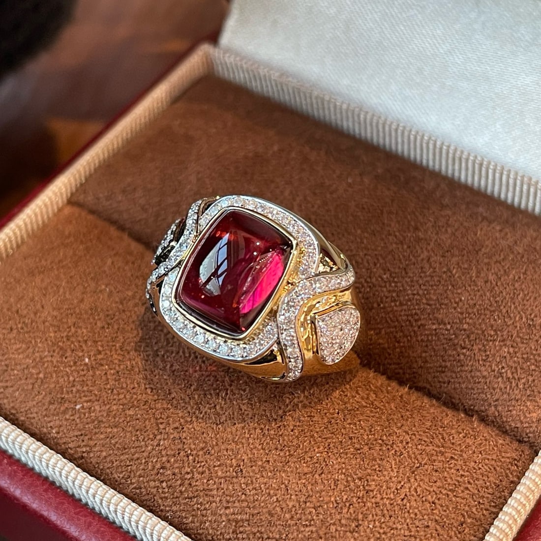 14k Gold 3.4 Ct Natural Ruby & Diamond Ring - 2