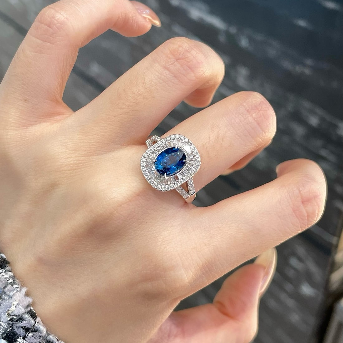 14k Gold 2.09 Ct Natural Sapphire & Diamond Ring - 5