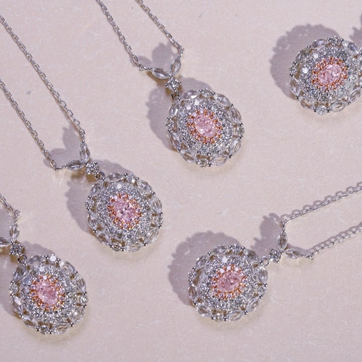 14k Gold 0.45 Ctw Natural Pink Diamond & Diamond Pendant( Without Chain ) - 6