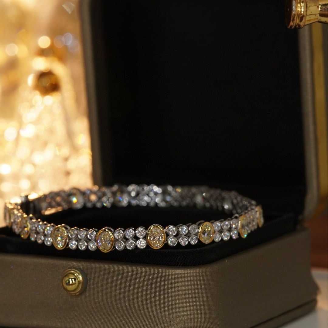14k Gold 5.15 Ctw Natural H Diamond Bracelet - 2