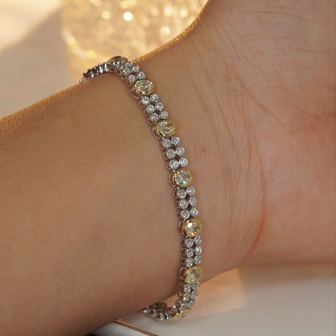 14k Gold 5.15 Ctw Natural H Diamond Bracelet - 5